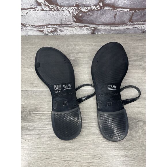 Stuart Weitzman Black Sawyer Jelly Flats Slides Sandals Women’s Sz 7M US/37.5EU - Picture 9 of 16
